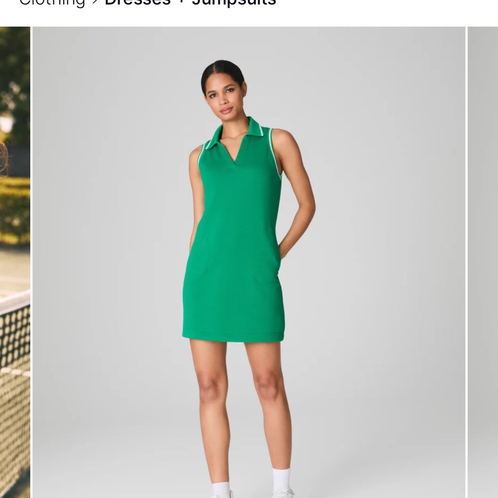 NWT 1X- SPANX- Field Green Air Pique sleeveless Polo Mini Dress
